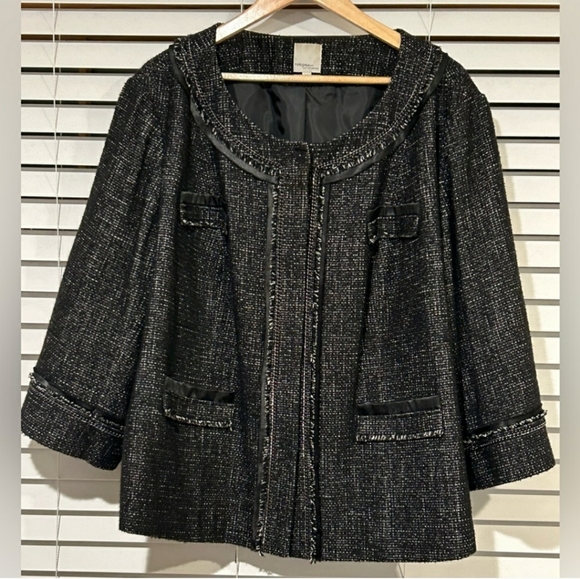 Halogen Black blazer jacket Size 24 - Picture 1 of 6